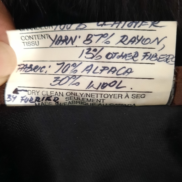 Norma Canada Dyed Fox Fur Hat Black Winter Alpaca Wool Leather Womens Vintage - Picture 9 of 12